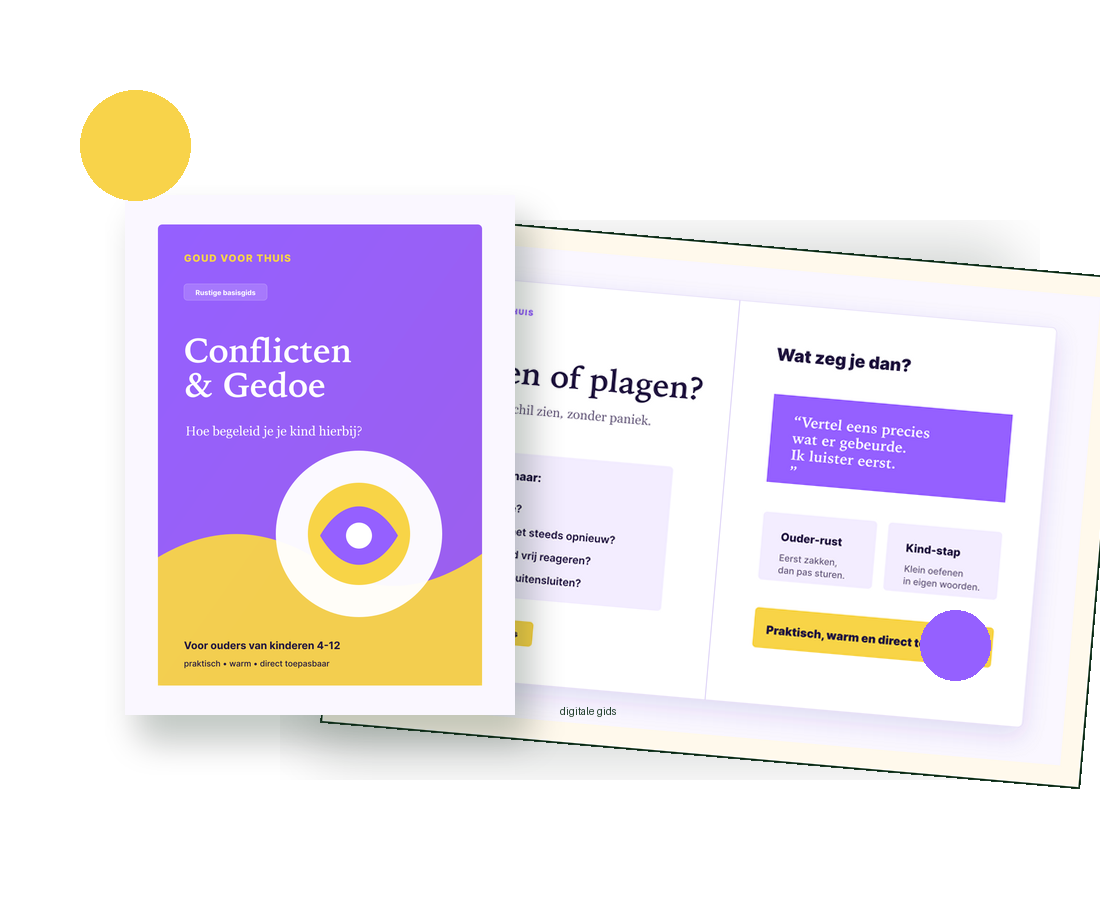 Productvisual van de Oudergids Conflicten en Gedoe met cover en binnenpagina